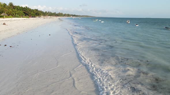 Low Tide in the Ocean Near the Coast of Zanzibar Island Tanzania