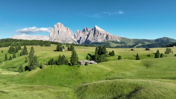 Beautiful summer day in the Dolomites mountains