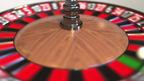 Casino Roulette Wheel Ball Hits Thirtytwo Red