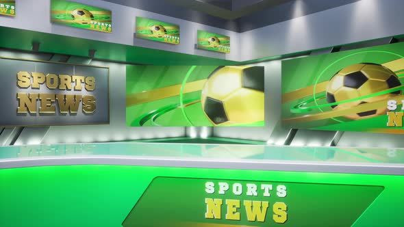 3D Rendering Virtual TV Sport Studio News Backdrop For TV Shows alt