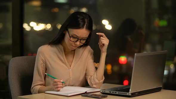 Frustrated Woman Thinking Over Difficult Project, Lack of Ideas and Inspiration