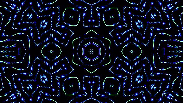 Bright abstract light governing blue color, kaleidoscope