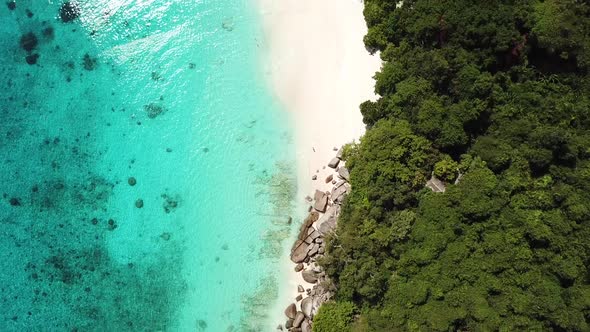 Similan Island and Beach Aerial View in Thailand