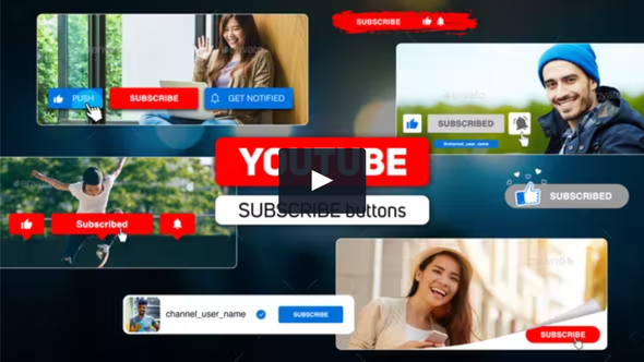 Youtube subscribe buttons pack \ 15 items