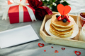 Breakfast or brunch for Valentine's Day. Mockup. Blank for greeting card for text - PhotoDune Item for Sale