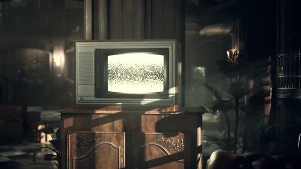 Old Messy Room Interior with TV alt