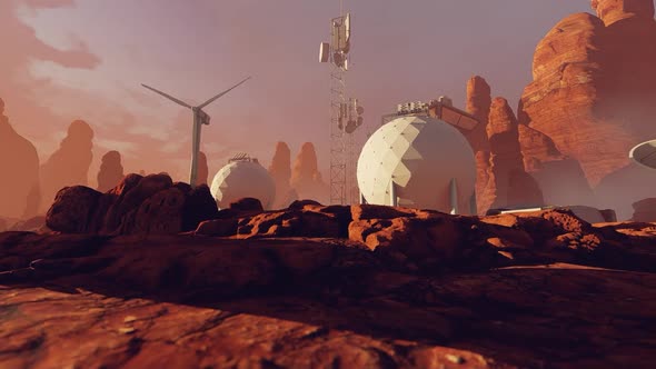 Space Base On The Surface Of Mars