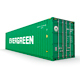 40 feet High Cube Evergreen shipping container - 3DOcean Item for Sale