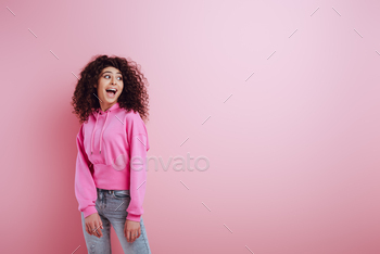 n pink background