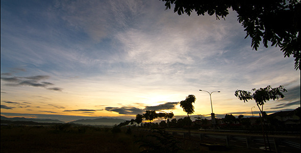 Blue Sky Sunrise Time Lapse Wide Shot - 4K Res