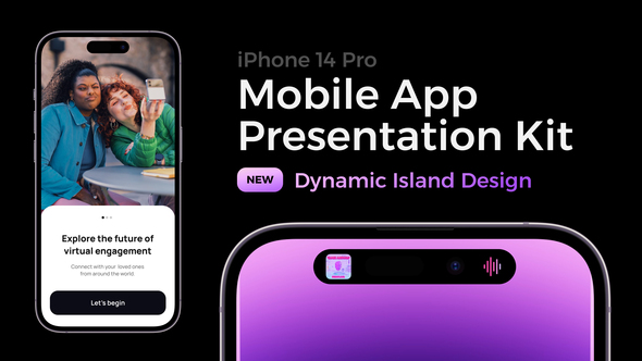 iPhone 14 Pro Mobile App Presentation Kit