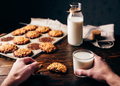 Oatmeal Cookies and Glass of Milk. - PhotoDune Item for Sale