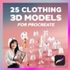 Procreate 3D Models | 25 Clothing 3D Models for Procreate - 3DOcean Item for Sale