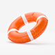 Inflatable Swim Ring - orange round lifebuoy - 3DOcean Item for Sale