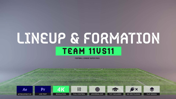 Lineup and Formation Team 11VS11 | MOGRT For Premiere Pro