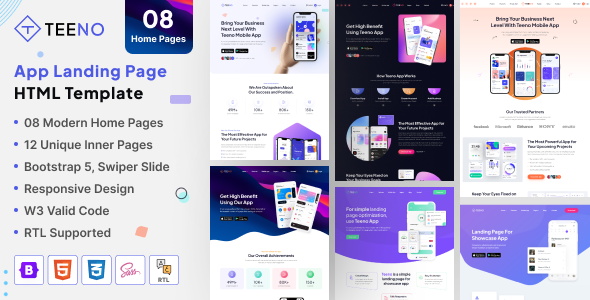 Teeno - App Landing HTML Template