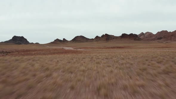 Steppes of Mongolia Aerial View of Gobi Desert