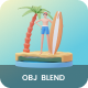 3D Illustration Man Prepare to Surf - 3DOcean Item for Sale