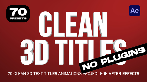 70 Clean 3D TEXT Titles
