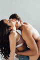 Hot girl with closed eyes hugging with boyfriend - PhotoDune Item for Sale