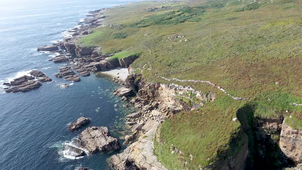 Aerial View of the Coastline By Marmeelan and Falcorrib South of Dungloe County Donegal  Ireland