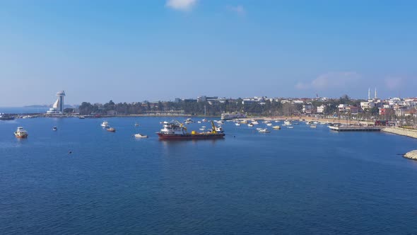 Istanbul Maltepe Bosphorus Aerial View Boats 3