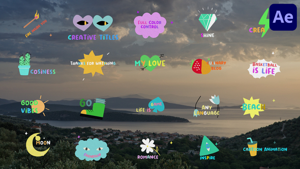 Creative Cartoon Stickers | After Effects alt