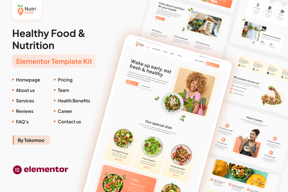 Nutri Food - Healthy Food & Nutrition Elementor Pro Template Kit