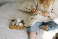 Teengirl knitting at home. Handmade and Hobby. - PhotoDune Item for Sale