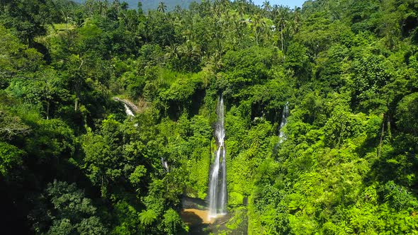 Amazing Tropical Waterfall in Bali, Indonesia