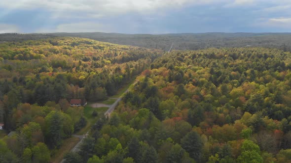 Pocono Mountains Pennsylvania Landscape with Green Meadow and Forest