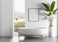 Minimal Frame Mockup. Modern wall art mockup. Bright interior. 4:5 aspect ratio. - PhotoDune Item for Sale