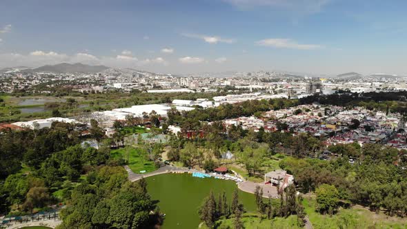 Drone View of Tezozomoc Park in Mexico City