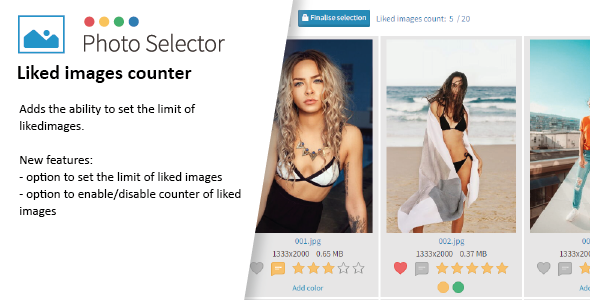 Liked images counter plugin for Photo Selector