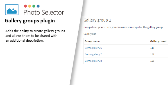 Gallery groups plugin for Photo Selector