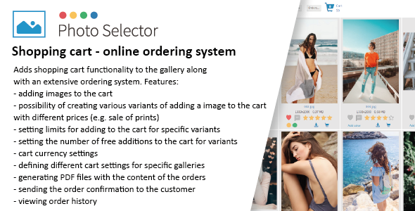 Shopping cart - online ordering system plugin for Photo Selector