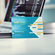 Rounded Corner Business Card Next To Laptop Mockup - GraphicRiver Item for Sale