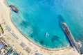 Aerial view of Los Cristianos bay beach in Tenerife with sunbeds and umbrellas miniature - PhotoDune Item for Sale