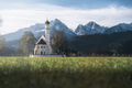 St Coloman Church with Alps Tannheim Mountains on background - Schwangau, Bavaria - PhotoDune Item for Sale