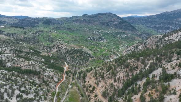 Mountain landscape high in the mountains aerial view 4 K