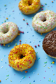 Donuts on blue background - PhotoDune Item for Sale