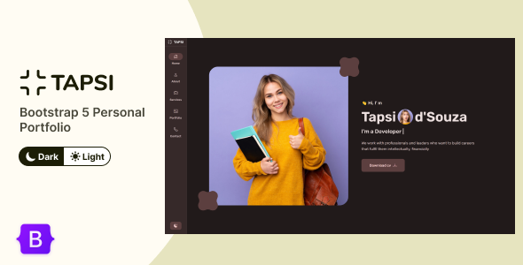 Tapsi  – Bootstrap 5 Personal Portfolio