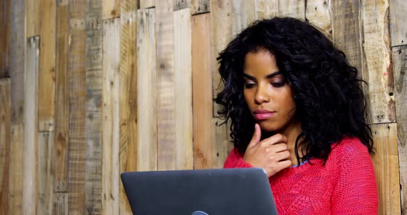 Beautiful woman using laptop