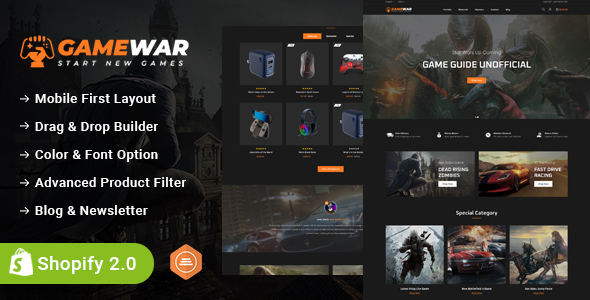 GameWar - Digital Game Store Shopify 2.0 Responsive Theme