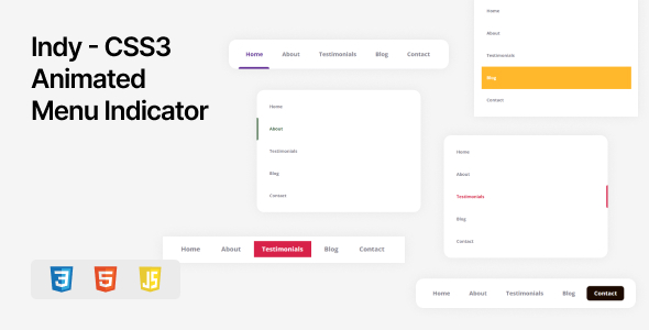 Indy - CSS3 Animated Menu Indicator