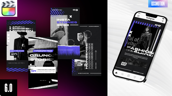 Grunge Instagram Stories For FCPX alt