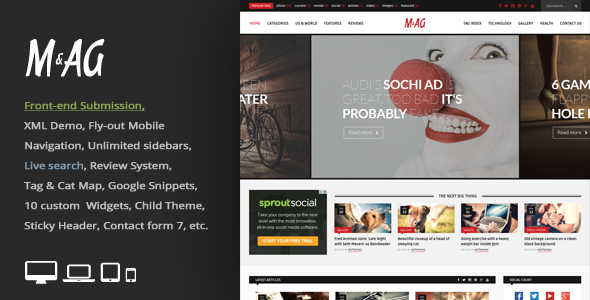 “Unleash the Power of Your News Site with MAG’s Grid Magazine WordPress Theme and Front-end Submission Functionality!”
