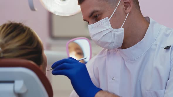 Dentist with patient