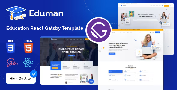 Eduman – Education & Online Courses React GatsBy Template