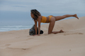 Woman seen exercising at the beach - PhotoDune Item for Sale